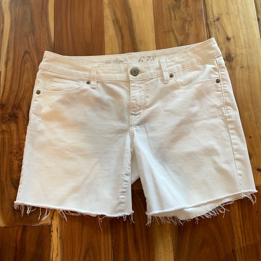 The limited white denim shorts